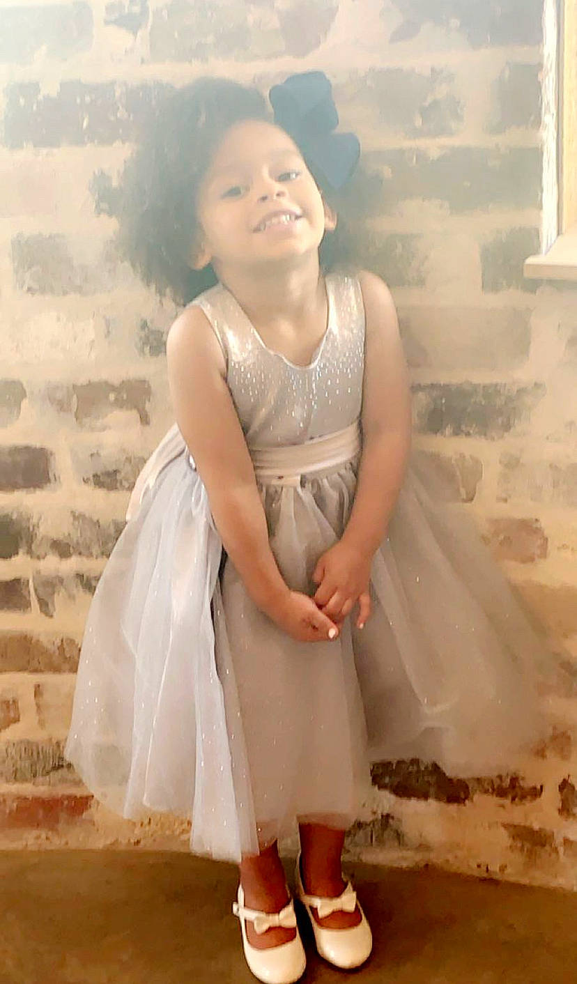 Niyah joined the competition — help win amazing prizes! child, child_model, dress, joy, person, photograph, photography, smile, standing, white