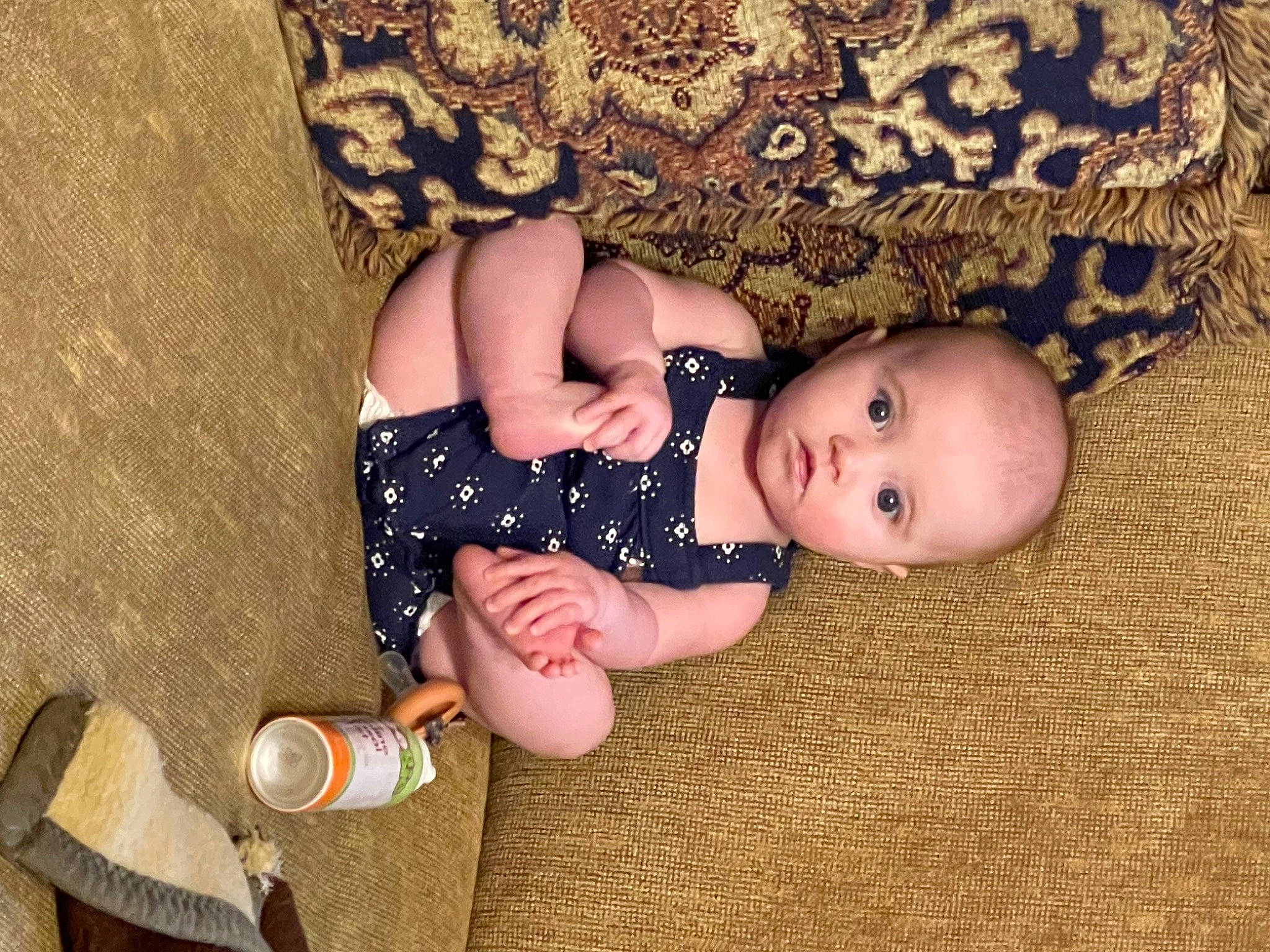 Freya joined the competition — help win amazing prizes! baby, baby_toddler_clothing, child, comfort, fawn, finger, flooring, foot, grass, hand, human_body, linens, pattern, person, plant, sitting, skin, sock, toddler, tree