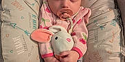 Regina joined the competition — help win amazing prizes! baby, blanket, bunny, child, comfort, cozy, cushion, cute, hands, head, indoors, infant, pacifier, patterned, peaceful, pink_clothing, plush_toy, rest, sleeping, soft_toy