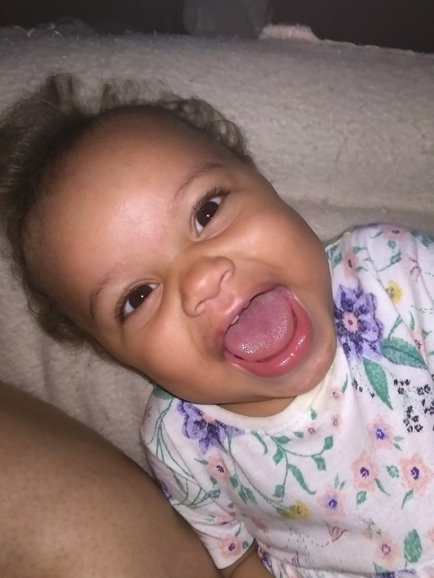 Jazelle is registered to the contest to win money with this photo: black_hair, cheek, child, chin, close_up, eye, eyebrow, face, finger, forehead, girl, head, infant, lip, mouth, nose, person, skin, smile, toddler