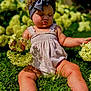 Laelynn joined the competition — help win amazing prizes! baby, child, grass, flowers, headband, bow, romper, outdoor, sunlight, greenery, nature, cute, summer, infant, sitting, hands, portrait, garden, flora, daylight