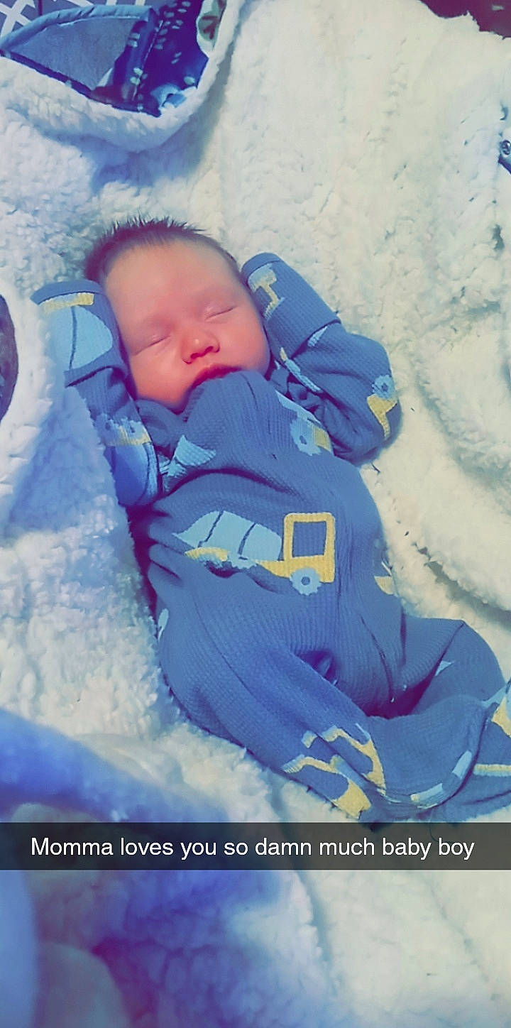 Jasper is registered to the contest to win money with this photo: baby, baby_sleeping, baby_toddler_clothing, bedtime, child, cloud, comfort, electric_blue, face, freezing, fun, happy, head, jacket, nap, people_in_nature, person, sky, snow, toddler