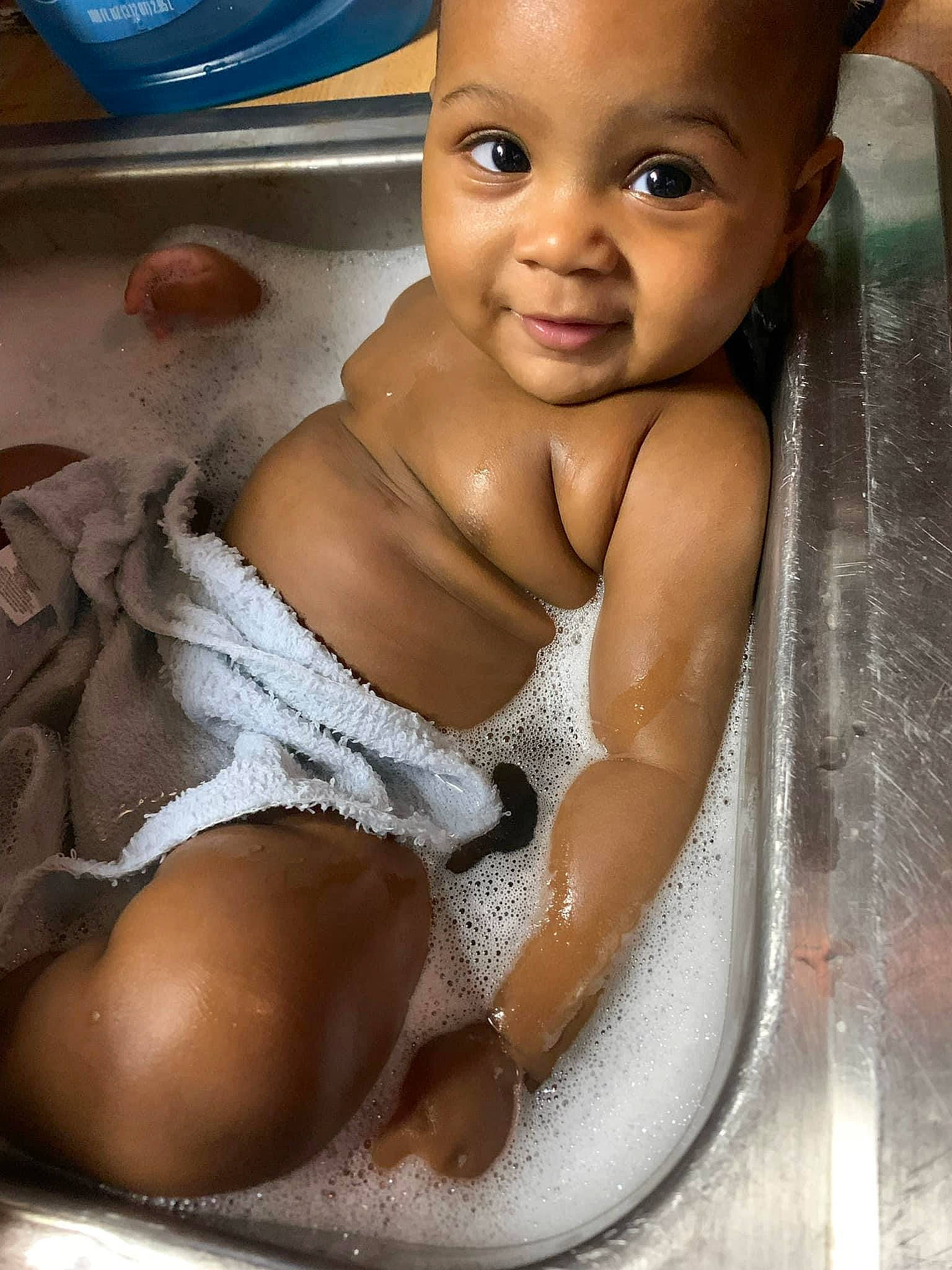 Dazean Jr joined the competition — help win amazing prizes! baby, bathing, blue, cheek, chin, eye, eyebrow, face, head, human_body, iris, lip, mouth, muscle, nose, organ, person, product, skin, smile