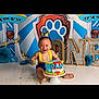Shiloh is registered to the contest to win money with this photo: baby, crying, birthday, cake, paw_patrol, crown, yellow_suspender, blue_background, party_decoration, one_year_old, smash_cake, child, celebration, colorful, floor, happy_birthday_sign, party, young_child, tears, fun