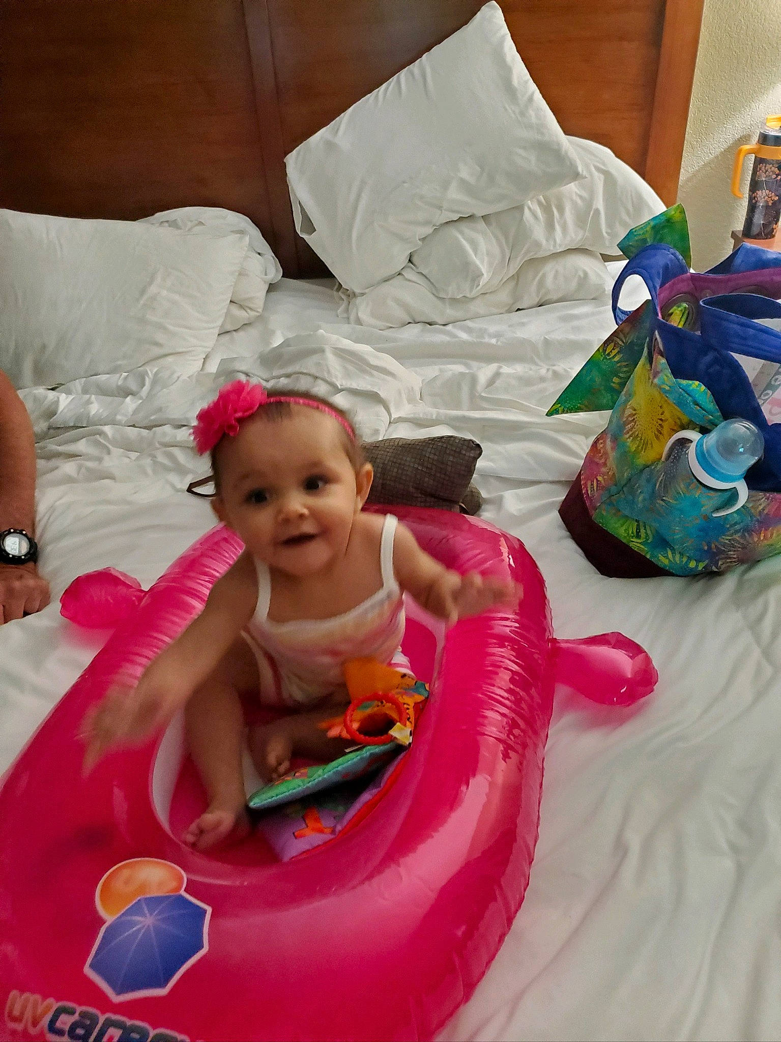 Victoria Mitchell is registered to the contest to win money with this photo: baby, baby_products, baby_toddler_clothing, chair, child, comfort, event, fun, happy, joy, leisure, linens, magenta, person, pillow, pink, play, sitting, smile, throw_pillow