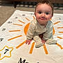 Logan joined the competition — help win amazing prizes! baby, baby_boy, blanket, carpet, child, clothing, cute, face, happy, indoors, infant, milestone, months, numbers, pajamas, portrait, sitting, smiling, sun, young