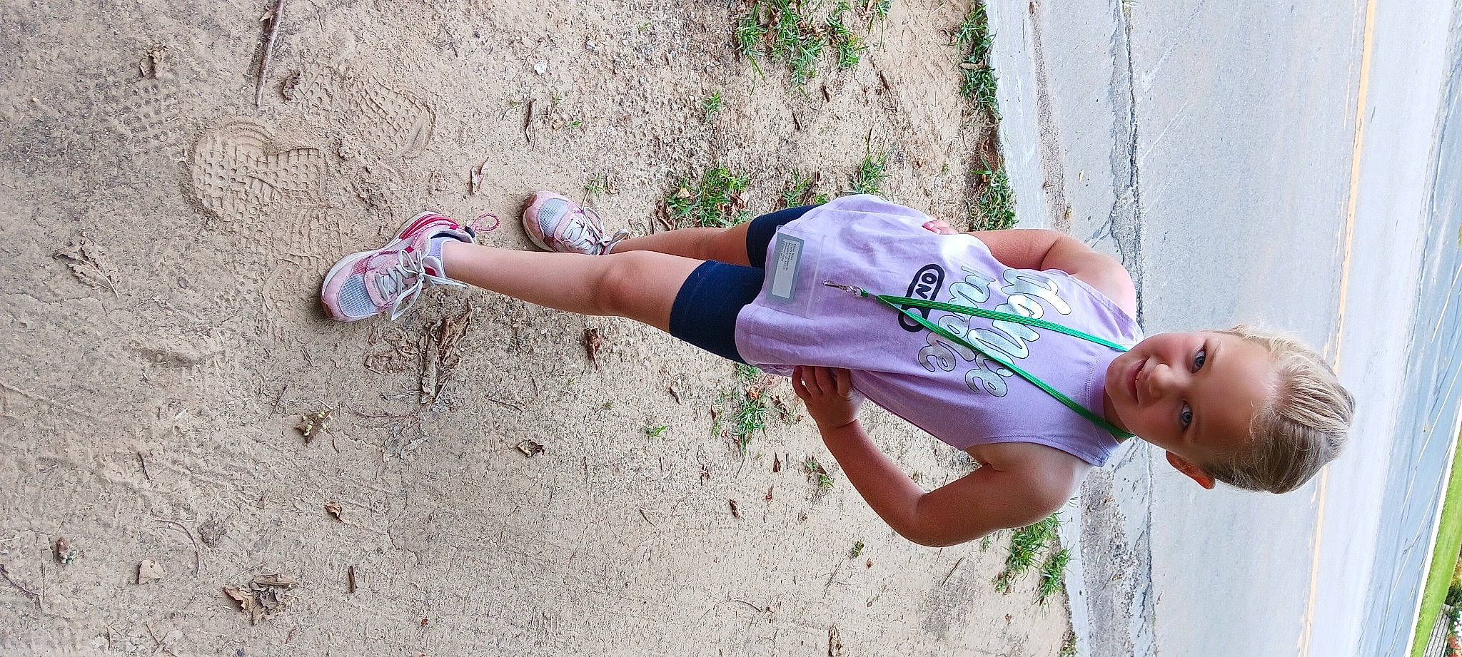 Dixie joined the competition — help win amazing prizes! calf, dress, electric_blue, foot, footwear, fun, grass, happy, human_leg, joint, joy, knee, leisure, magenta, people_in_nature, person, recreation, sand, soil, t_shirt