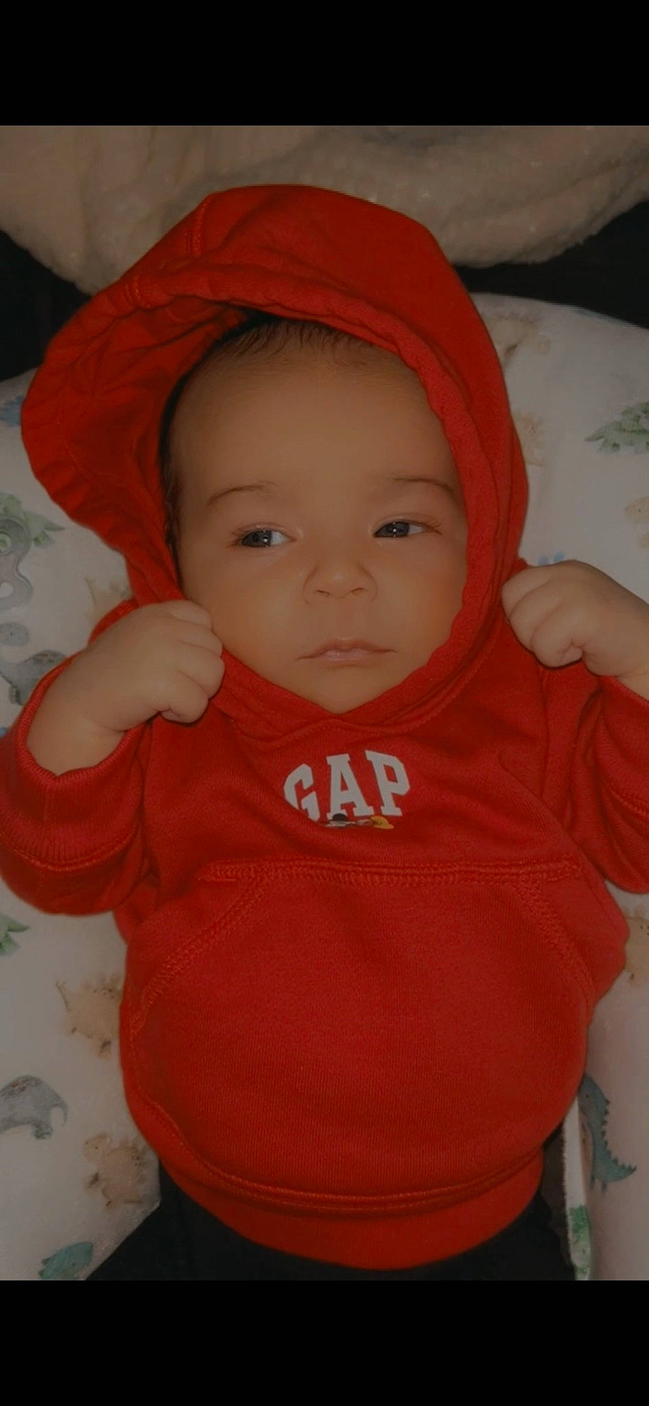 Mateo is registered to the contest to win money with this photo: baby, baby_toddler_clothing, bib, cheek, child, comfort, eyebrow, eyelash, happy, iris, lip, mouth, nose, outerwear, person, pink, skin, sleeve, textile, toddler