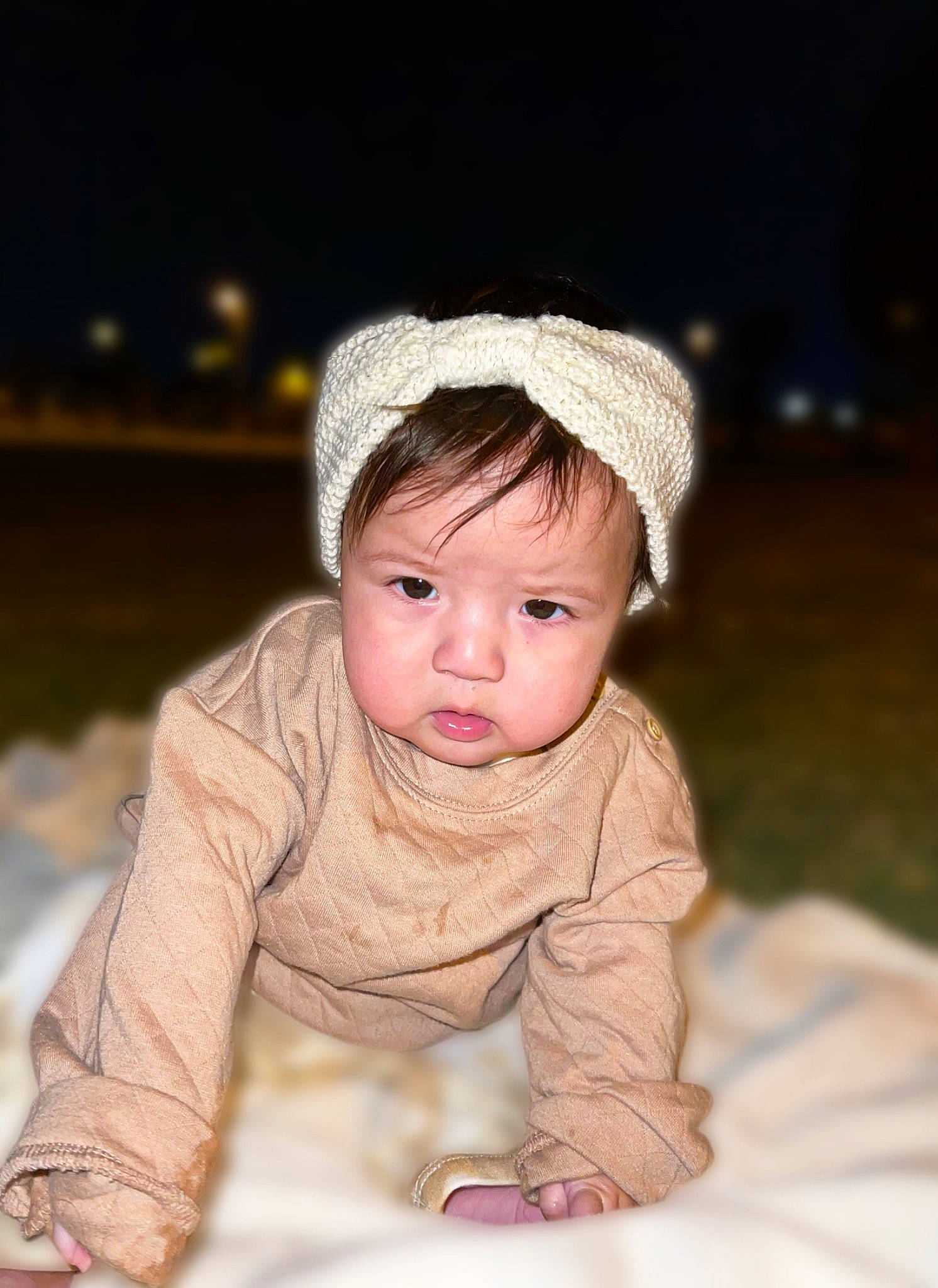 Alaina is registered to the contest to win money with this photo: baby, baby_toddler_clothing, cap, cheek, child, fashion_accessory, flash_photography, flooring, fun, grass, happy, headgear, lip, nose, person, recreation, sitting, skin, smile, toddler
