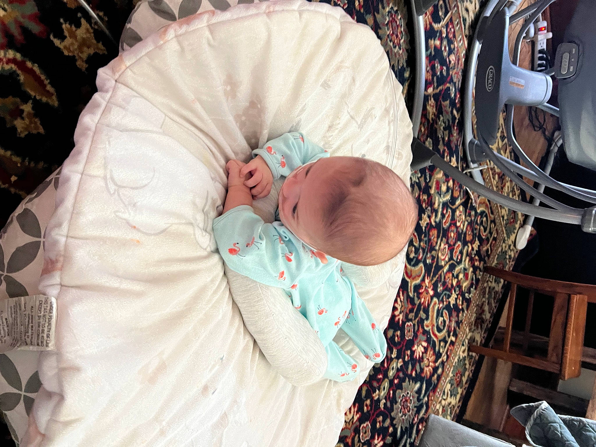 Makayla is registered to the contest to win money with this photo: abdomen, baby, baby_products, baby_safety, baby_toddler_clothing, child, comfort, event, hat, linens, pattern, person, room, sitting, t_shirt, toddler