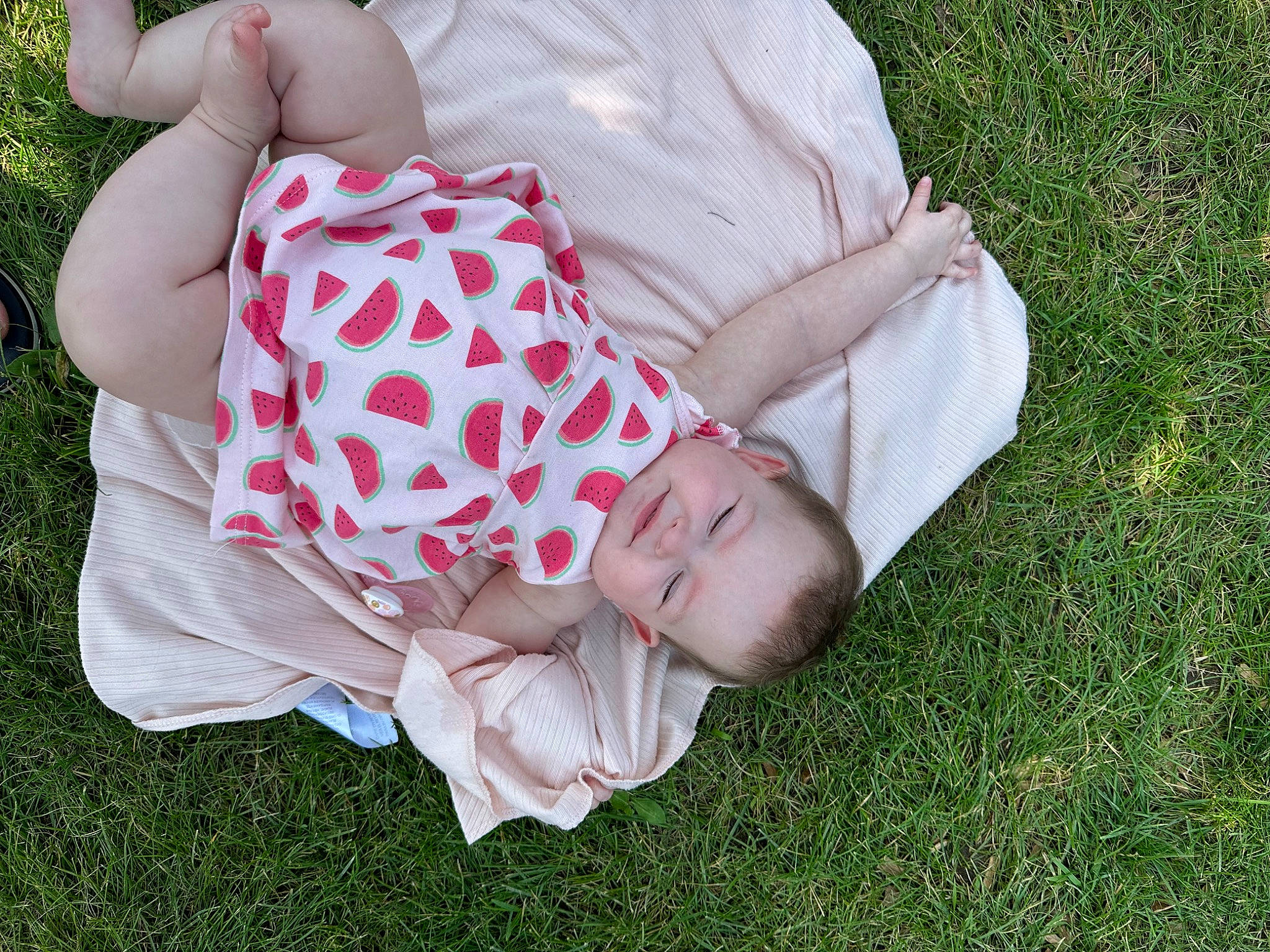 Magnolia joined the competition — help win amazing prizes! baby, baby_products, baby_toddler_clothing, child, comfort, grass, grassland, happy, leisure, linens, pattern, people_in_nature, person, plaid, plant, recreation, sitting, sleeve, tartan, toddler