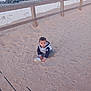 Soulaiman Jirari participe au concours pour gagner de l'argent avec cette photo : child, toddler, sand, outdoor, wooden_fence, cars, buildings, urban, casual_clothing, hoodie, sneakers, curious, sitting, daylight, footwear, sidewalk, play, young_child, ground, relaxed