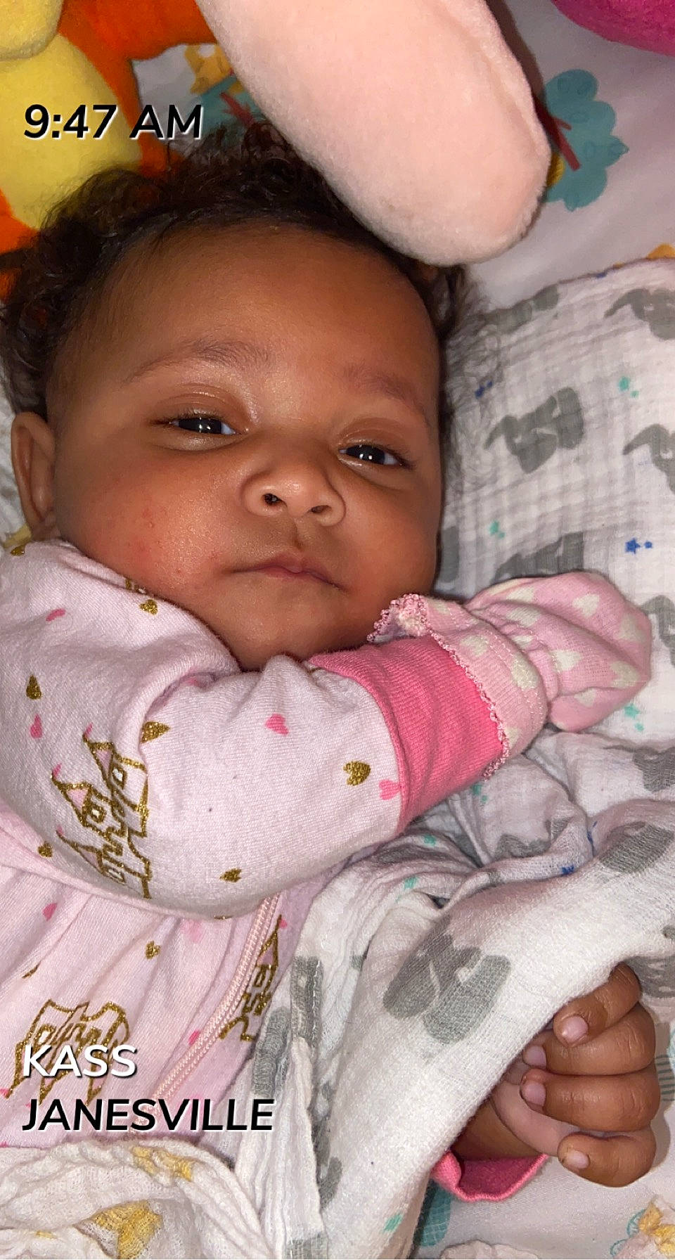 Kaleah joined the competition — help win amazing prizes! cheek, chin, eyebrow, eyelash, finger, forehead, gesture, hand, happy, head, iris, lip, mouth, nose, person, pink, product, skin, sleeve, smile