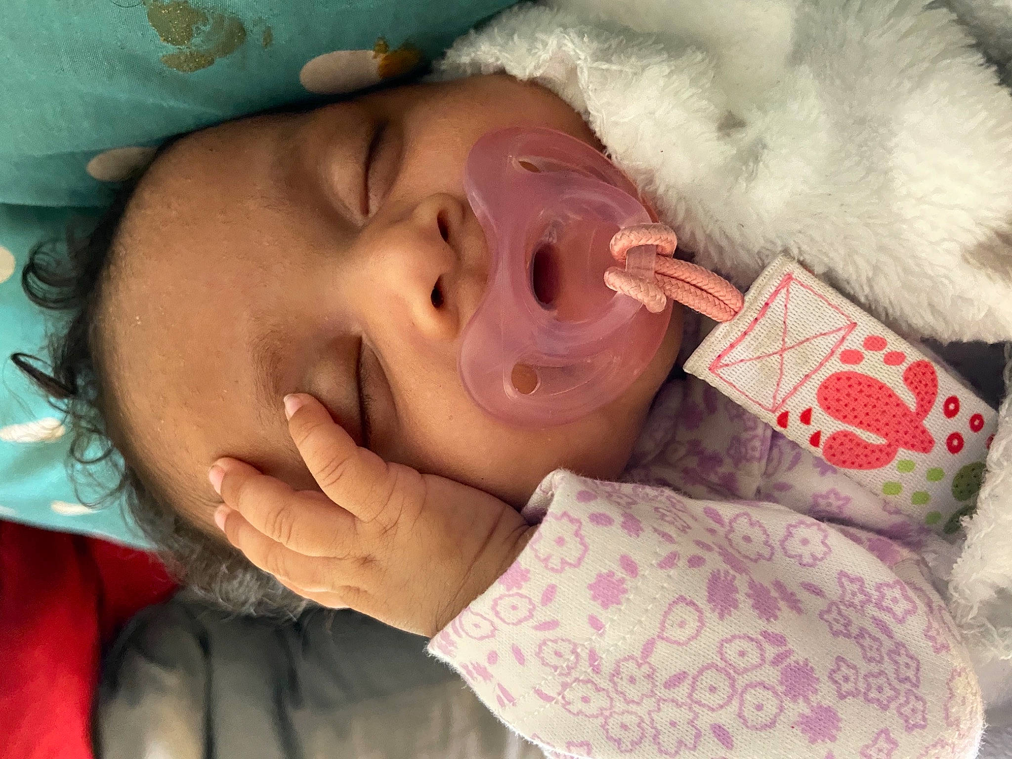 Kaleah joined the competition — help win amazing prizes! baby, baby_toddler_clothing, cheek, child, chin, close_up, comfort, eyelash, facial_expression, finger, happy, lip, mouth, nail, neck, nose, person, skin, textile, toddler