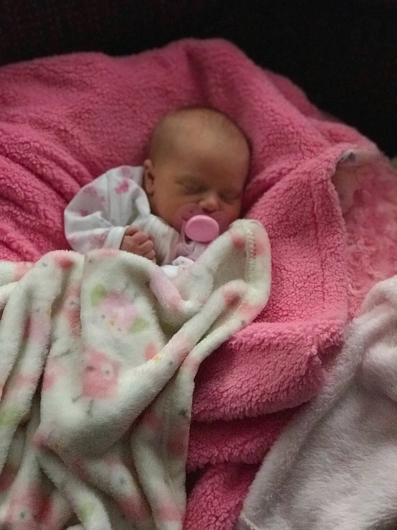 August Kinley joined the competition — help win amazing prizes! baby, baby_sleeping, bedding, bedtime, blanket, cheek, child, comfort, linens, nap, person, pink, skin, sleep, textile, toddler