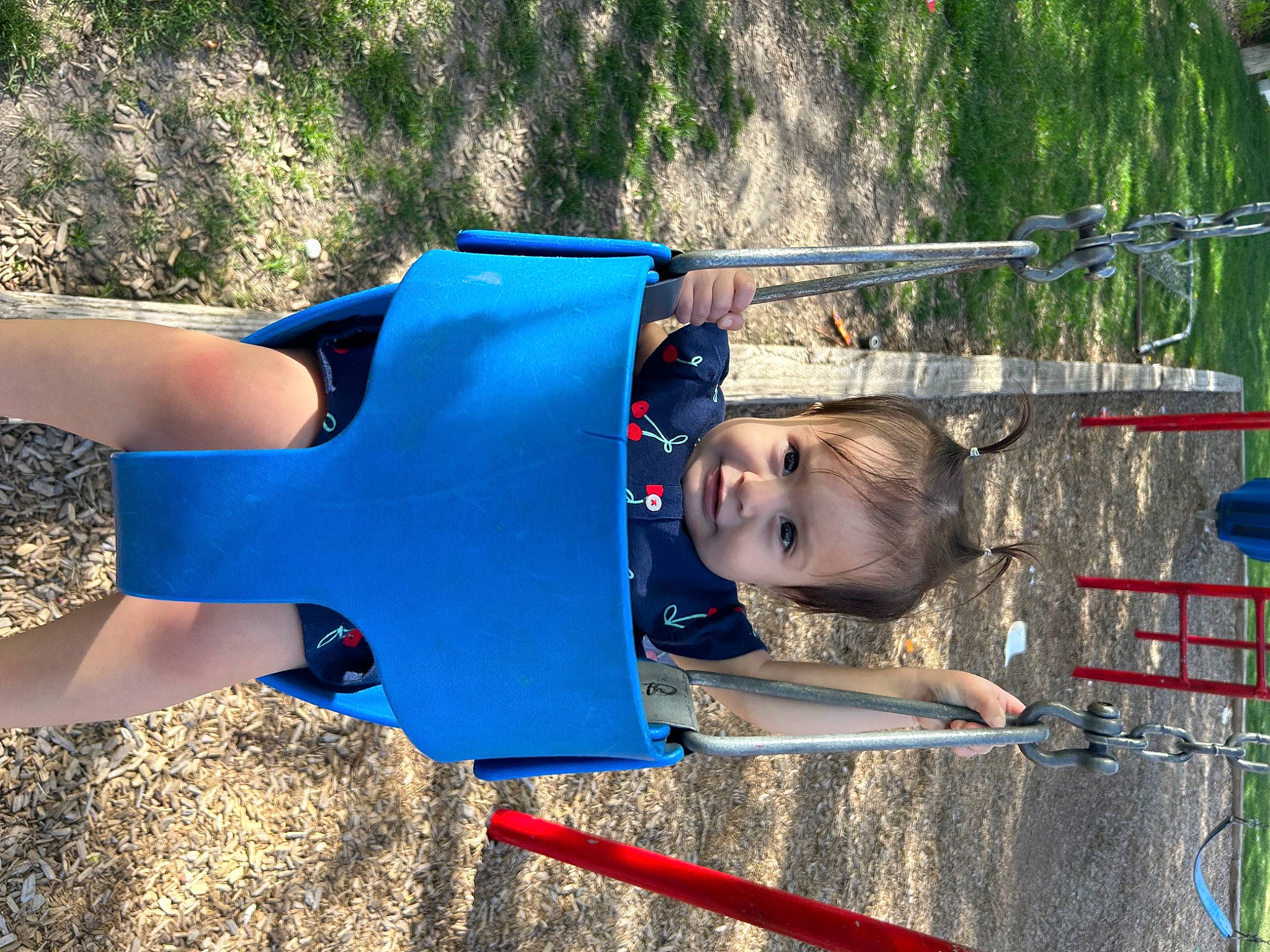 Nahomi joined the competition — help win amazing prizes! baby_toddler_clothing, child, city, electric_blue, fun, grass, joy, leisure, nature, outdoor_play_equipment, people_in_nature, person, plant, play, playground, recreation, smile, t_shirt, thigh, toddler