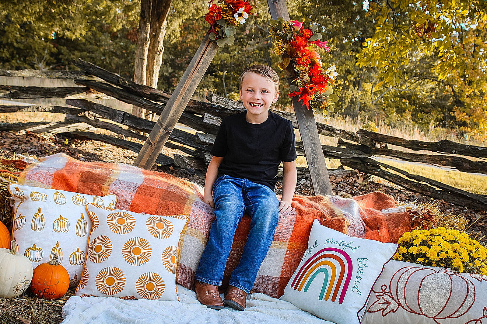 Kayson joined the competition — help win amazing prizes! child, event, eye, flower, fun, grass, happy, jeans, joy, landscape, leaf, leisure, people_in_nature, person, plant, recreation, sitting, smile, t_shirt, tints_and_shades