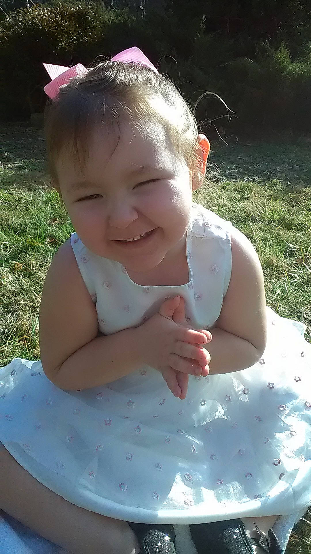 Sophia is registered to the contest to win money with this photo: baby, child, head, joy, person, smile, summer, toddler