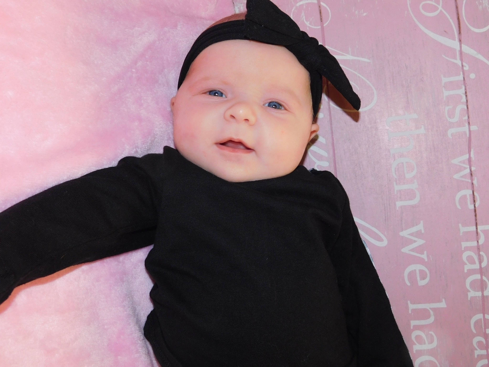 Kaydence joined the competition — help win amazing prizes! baby, baby_toddler_clothing, cheek, collar, costume_hat, eye, eyebrow, fashion_accessory, flash_photography, happy, headgear, headwear, iris, lip, magenta, outerwear, pattern, person, pink, sleeve