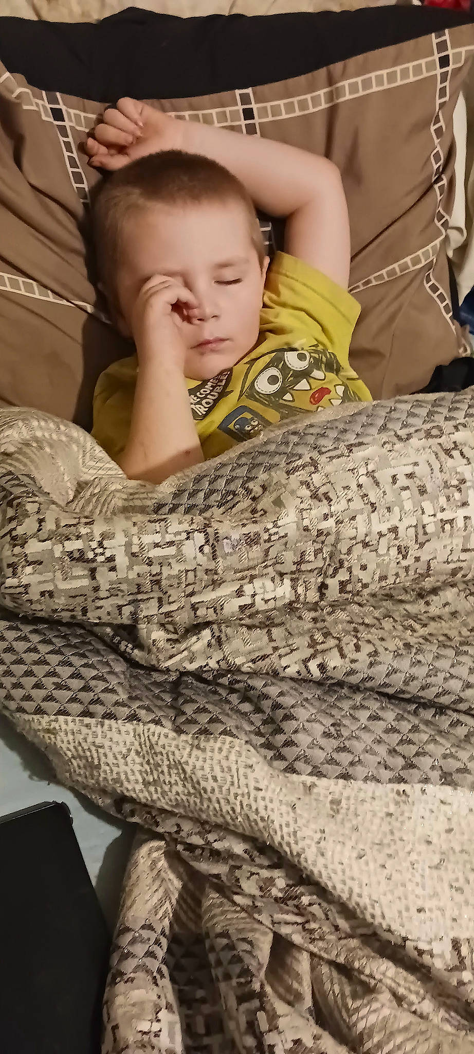 Connor joined the competition — help win amazing prizes! arm, art, baby, bedding, child, comfort, couch, flooring, fur, happy, human_leg, linens, pattern, person, room, sitting, textile, toddler, wood, wool