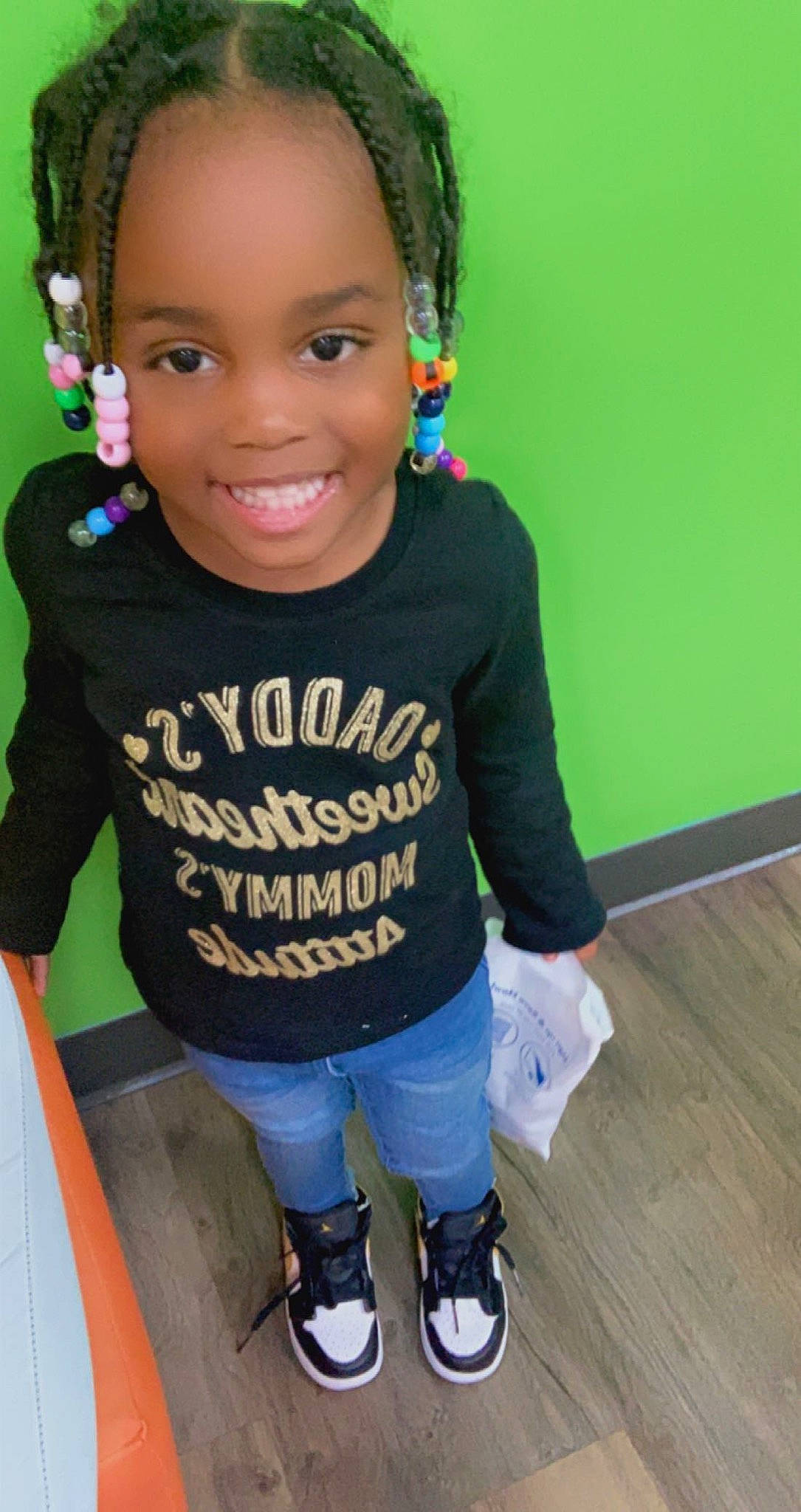 Takyla joined the competition — help win amazing prizes! baby_toddler_clothing, black_hair, cheek, chin, cool, eye, eyebrow, face, green, hair, hairstyle, happy, head, headgear, joy, lip, neck, person, skin, sleeve