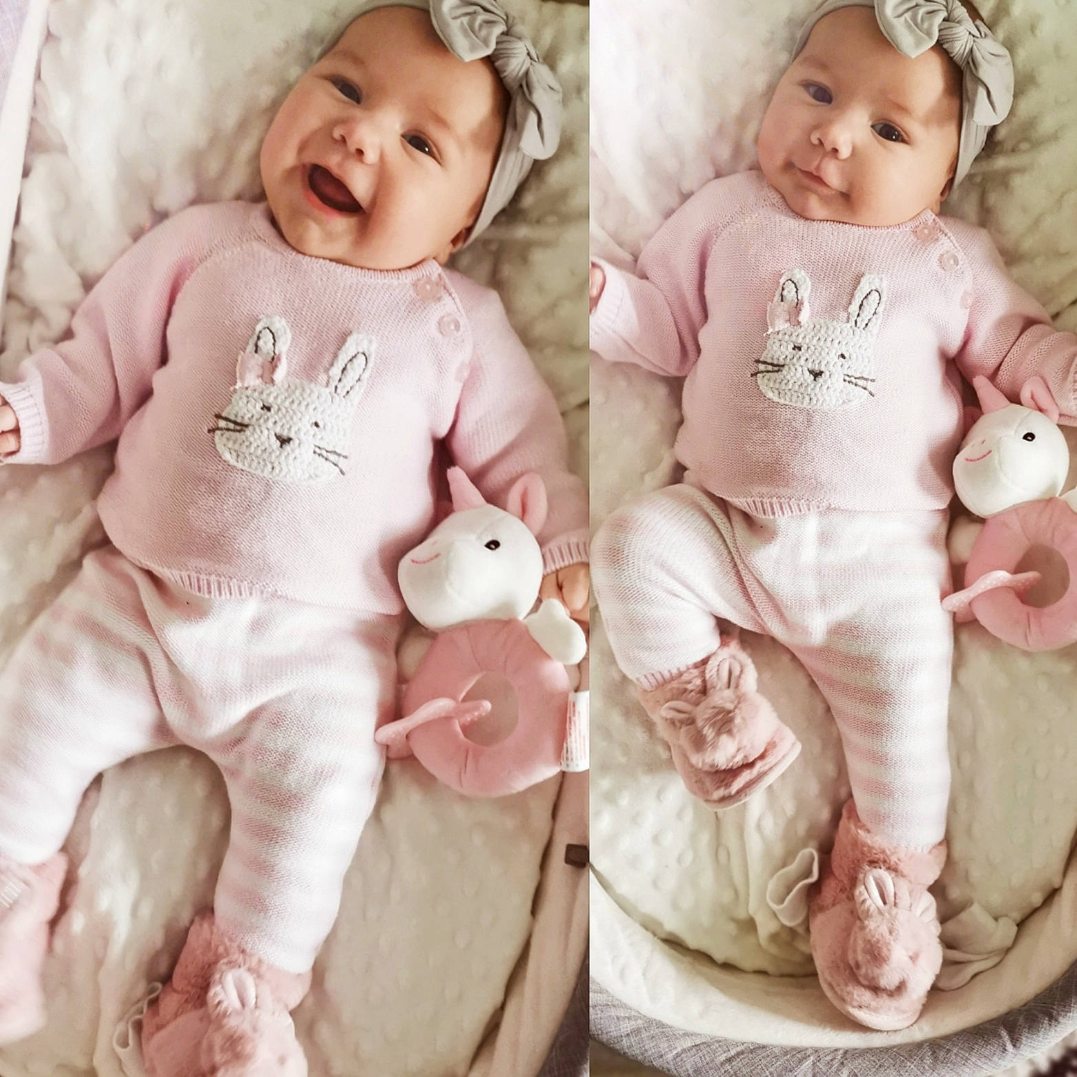 Harlie is registered to the contest to win money with this photo: baby, baby_sleeping, baby_toddler_clothing, child, headwear, outerwear, pattern, person, pink, product, sibling, sleeve, toddler