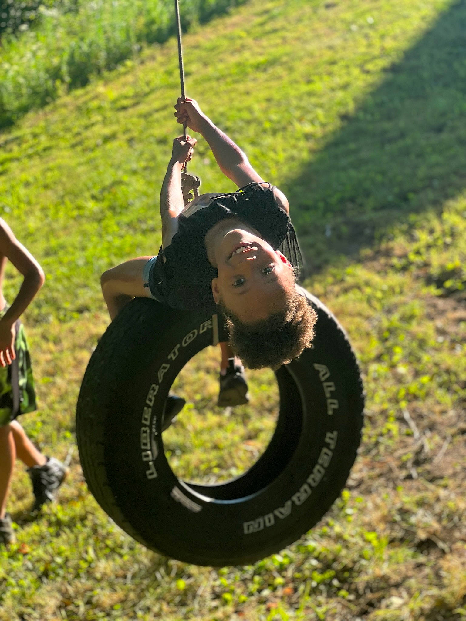 Giavanna joined the competition — help win amazing prizes! auto_part, automotive_tire, automotive_wheel_system, fun, grass, grassland, joy, landscape, lawn, leisure, people_in_nature, person, plant, recreation, rim, swing, synthetic_rubber, tire, tire_care, tread