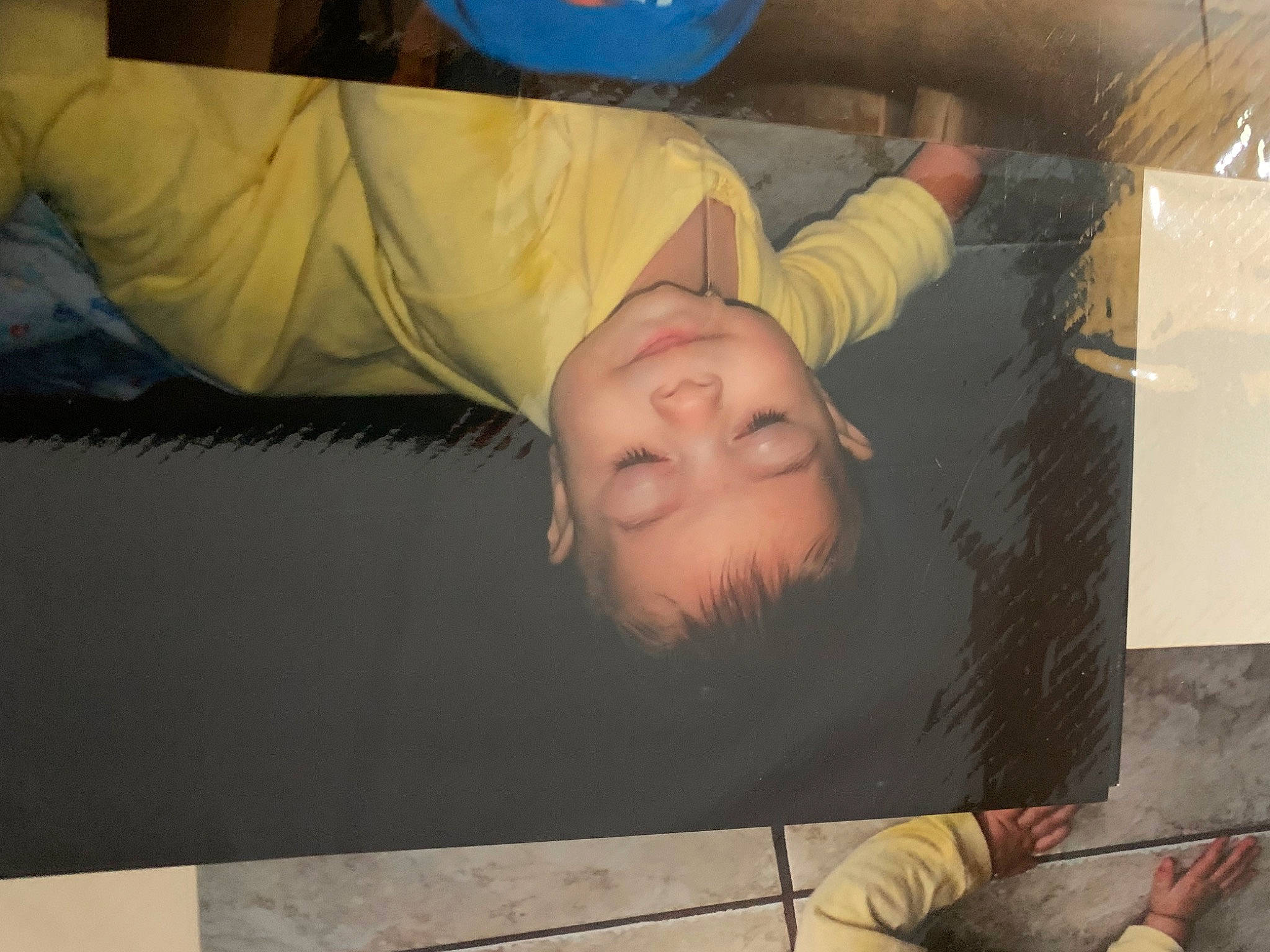 Joey joined the competition — help win amazing prizes! art, cheek, child, comfort, eyebrow, flooring, fun, linens, nap, person, room, sleep, smile, wood