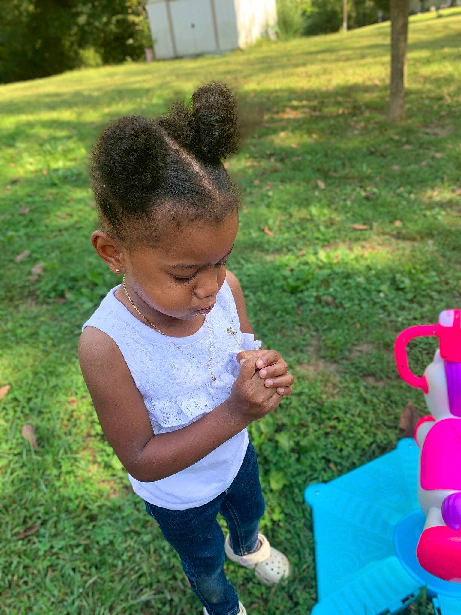 Grace is registered to the contest to win money with this photo: baby_toddler_clothing, child, fun, garden, grass, green, hairstyle, happy, lawn, leisure, people_in_nature, person, photograph, plant, recreation, smile, spring, summer, thumb, toddler