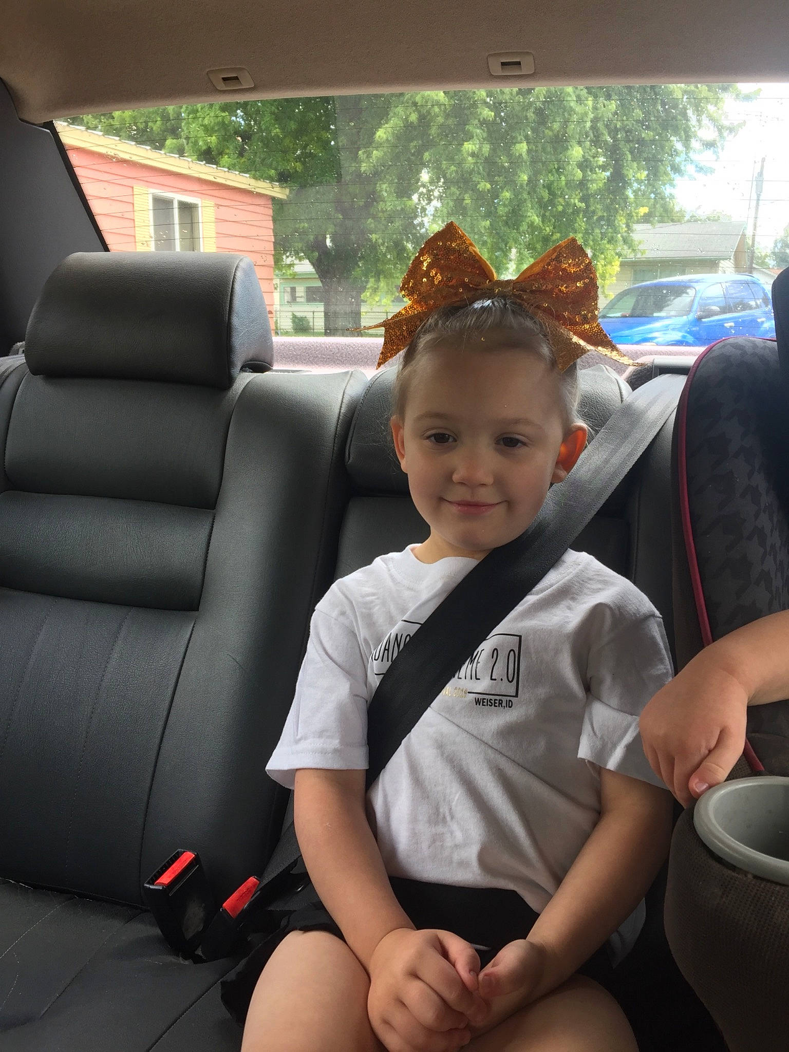 Karlee is registered to the contest to win money with this photo: auto_part, car_seat, car_seat_cover, child, family_car, head_restraint, joy, luxury_vehicle, person, seat_belt, toddler