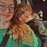 Jasper is registered to the contest to win money with this photo: woman, child, glasses, car, seatbelt, smile, hair, redhead, hoodie, portrait, sunlight, happy, indoor, seat, casual, closeup, together, family, affection, friendship