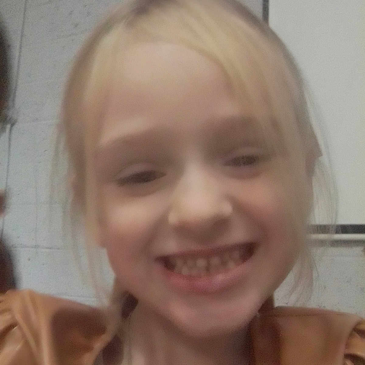 Kadason joined the competition — help win amazing prizes! blonde_hair, casual, child, childhood, closeup, clothing, cute, face, girl, happy, head, human, indoor, joy, person, portrait, smile, wall, whiteboard, young