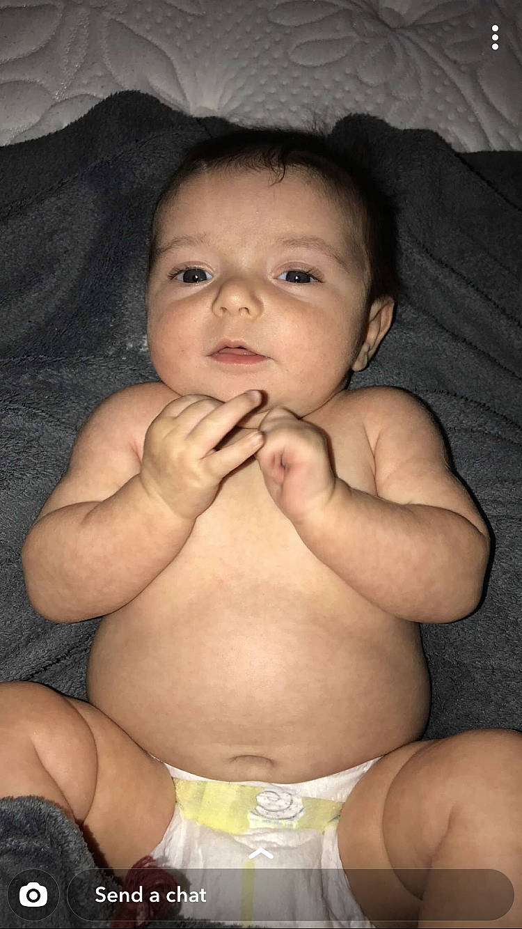 Iliana is registered to the contest to win money with this photo: abdomen, baby, cheek, child, chin, eye, face, finger, hand, head, leg, lip, mouth, muscle, nose, person, skin, stomach, thumb, toddler