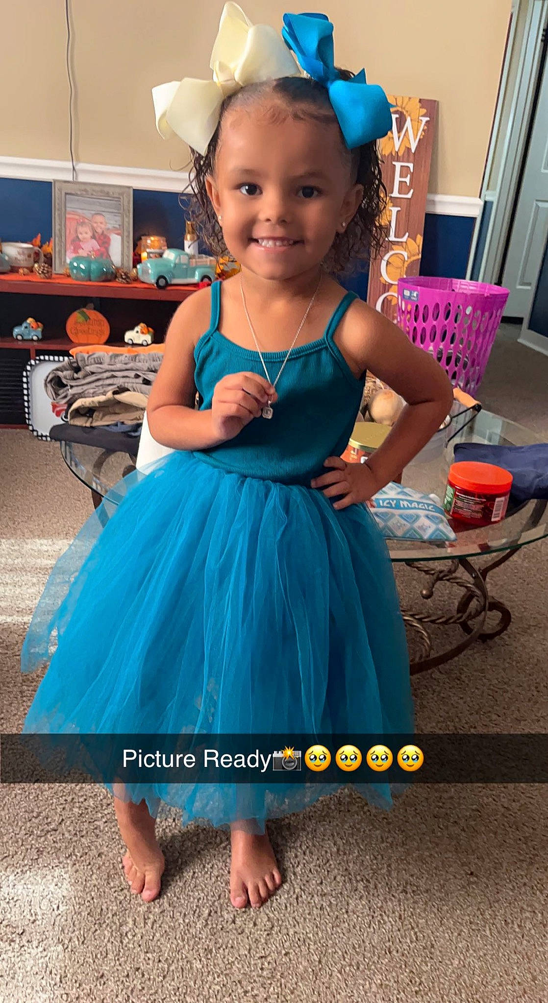 Haysley is registered to the contest to win money with this photo: baby_toddler_clothing, beauty, blue, child, day_dress, dress, electric_blue, event, fashion_design, flooring, formal_wear, happy, jewellery, joy, magenta, person, pink, purple, skin, smile