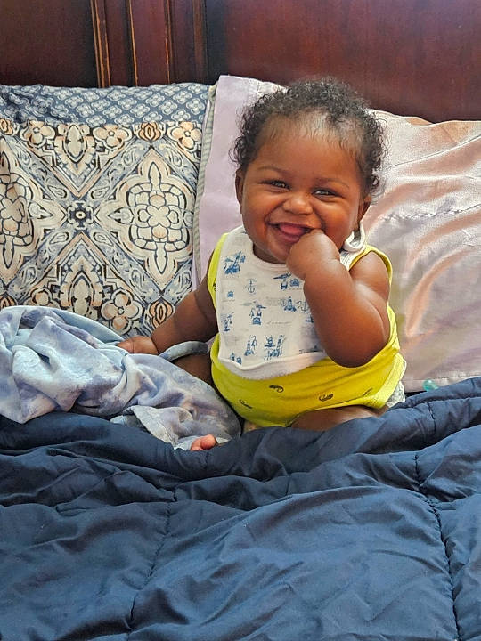 Eric joined the competition — help win amazing prizes! baby, baby_toddler_clothing, bedding, child, comfort, couch, flooring, fun, happy, joy, lap, leisure, linens, person, play, room, sitting, skin, smile, t_shirt