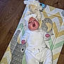 Eden is registered to the contest to win money with this photo: adorable, animal_pattern, baby, bow, child, cozy, cute, floor, happy, headband, indoor, infant, lying_down, newborn, play_mat, soft_toy, stuffed_animal, toy, white_clothing, wood_floor