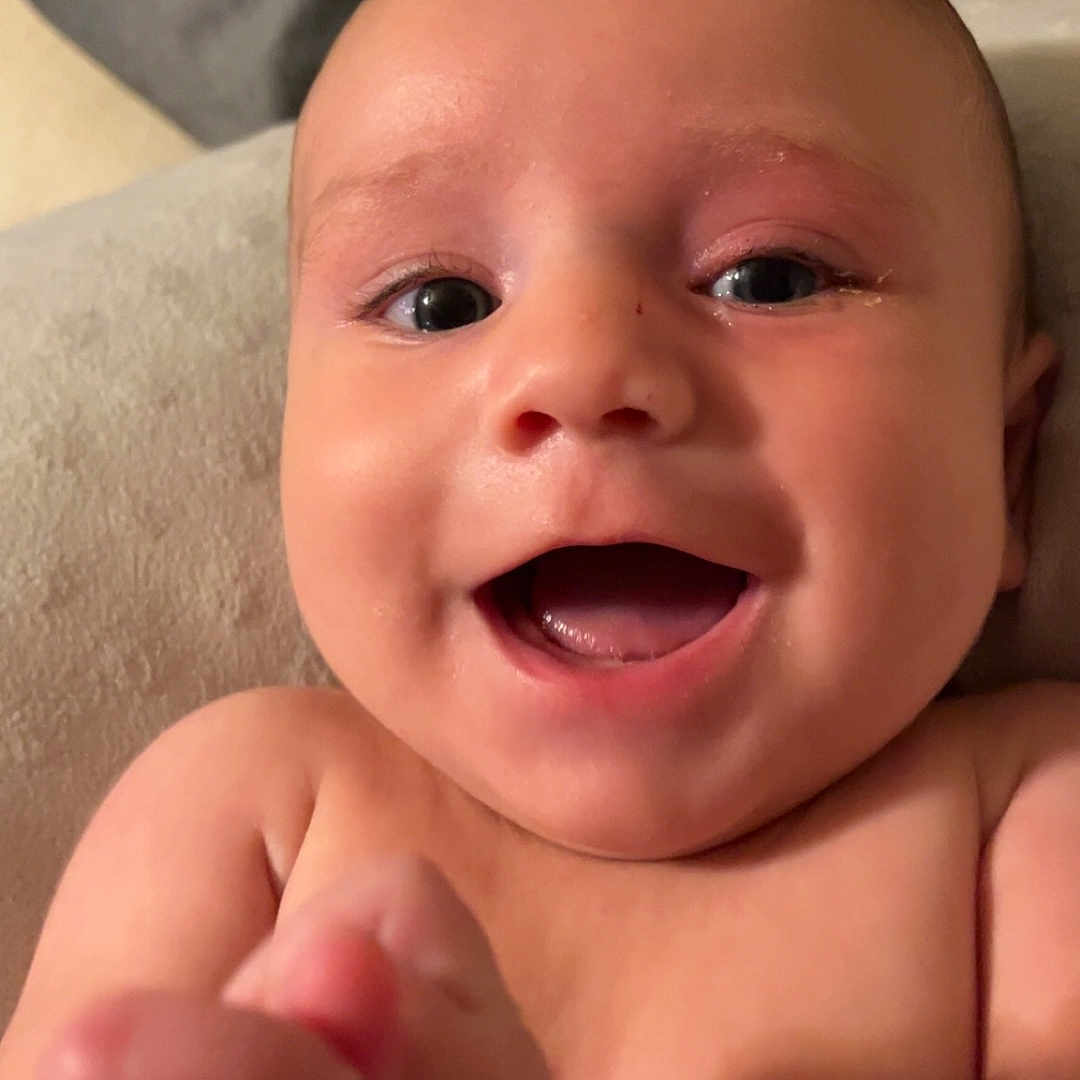 Wesley joined the competition — help win amazing prizes! baby, babylaughing, bodypart, face, finger, hand, happy, head, laughing, mouth, newborn, person, photography, portrait, smile, teeth, toe