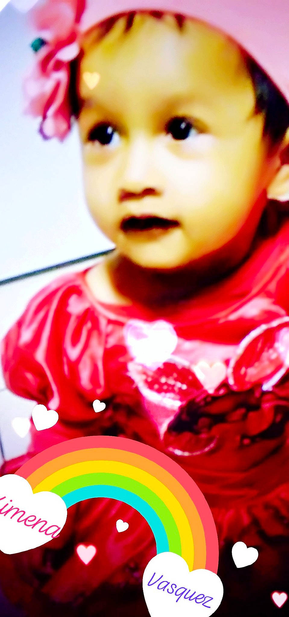 Ximena is registered to the contest to win money with this photo: baby, cheek, child, child_model, happy, lip, magenta, person, pink, play, red, skin, smile, toddler