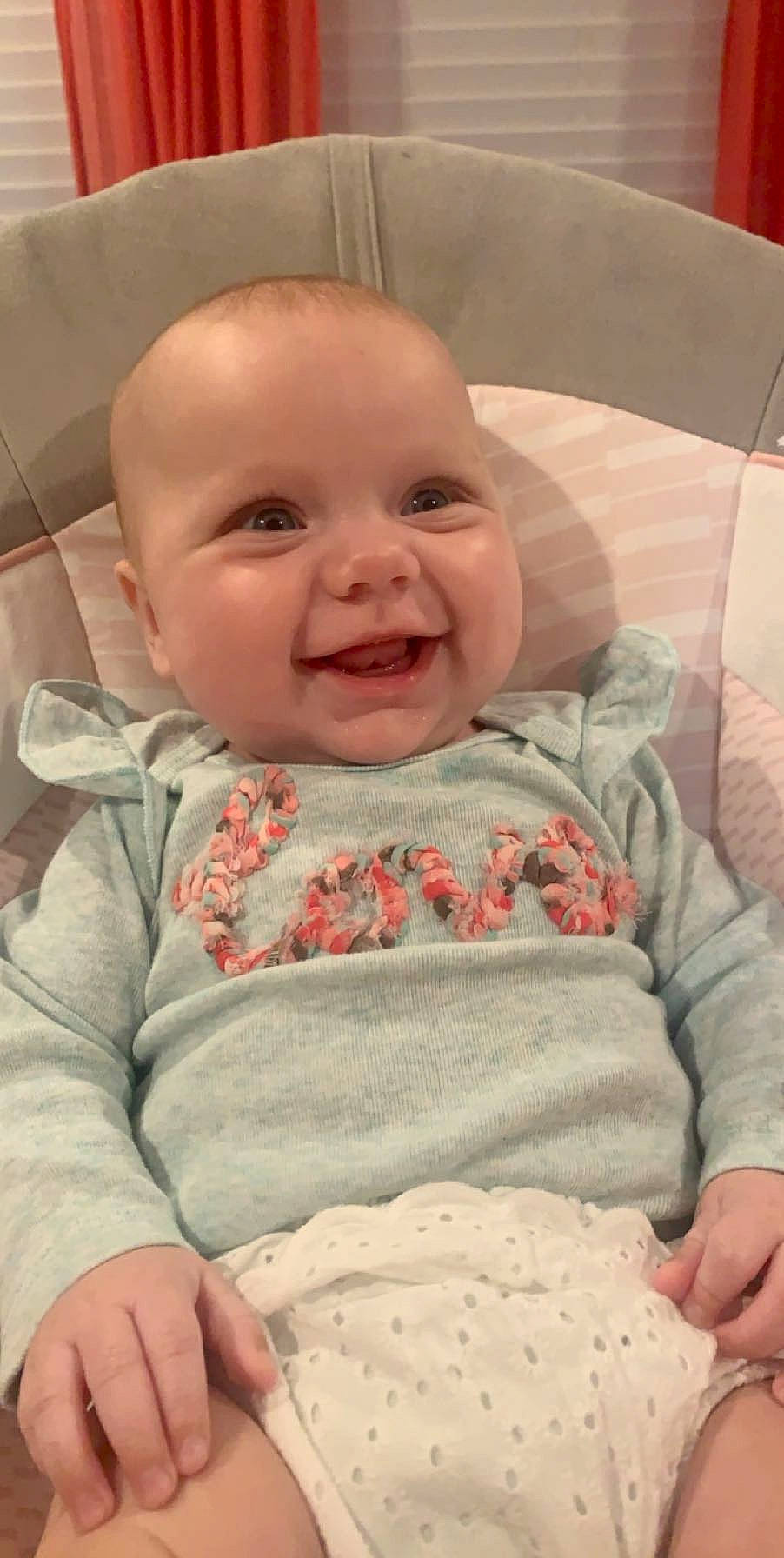 Elliana Grace joined the competition — help win amazing prizes! baby, baby_laughing, baby_making_funny_faces, cheek, child, face, facial_expression, forehead, head, joy, laugh, lip, mouth, nose, person, skin, smile, toddler
