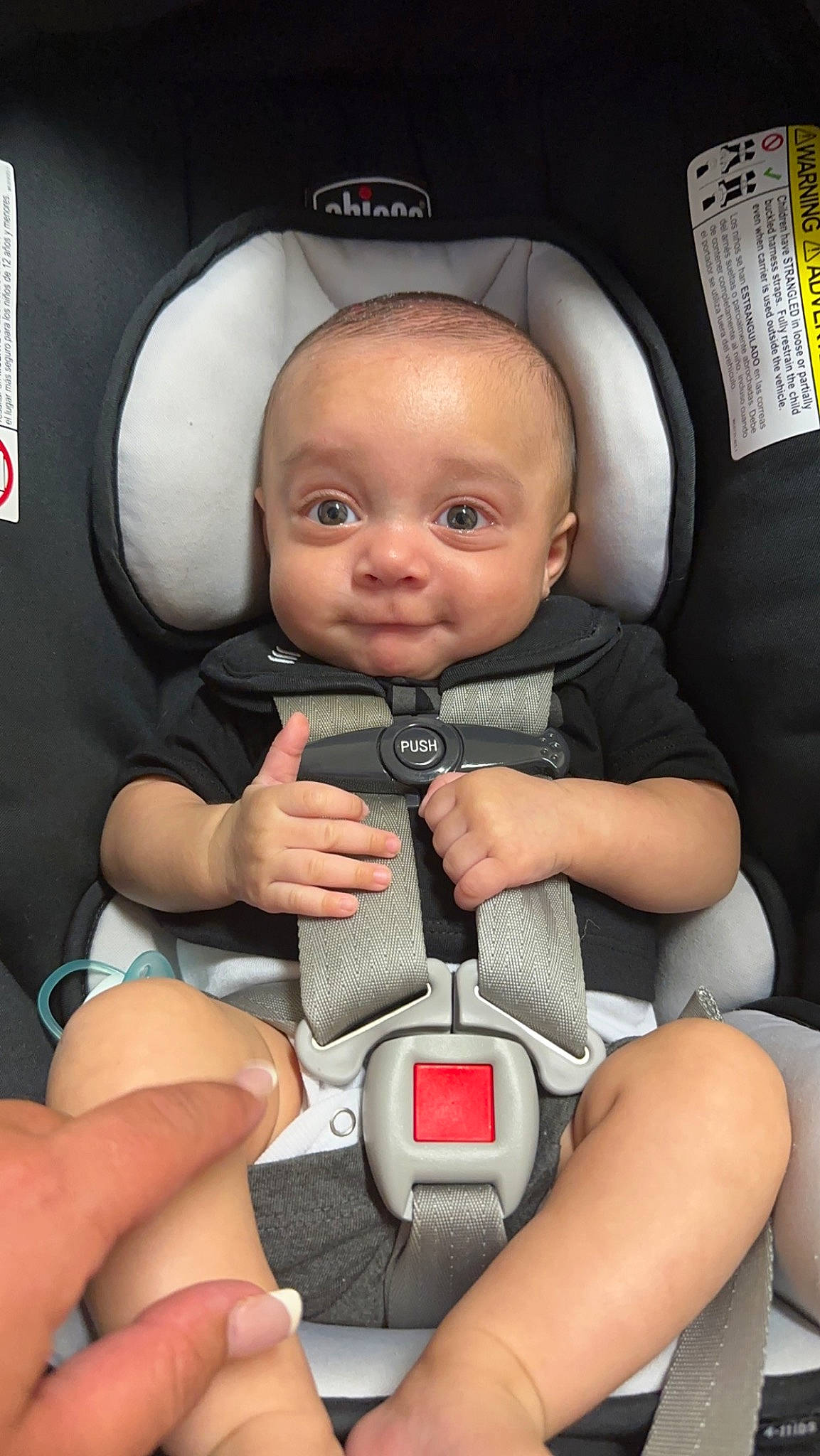 Lennix is registered to the contest to win money with this photo: auto_part, automotive_design, baby, baby_products, baby_toddler_clothing, car_seat, carmine, child, comfort, eye, flash_photography, person, product, service, sitting, skin, smile, thigh, thumb, toddler