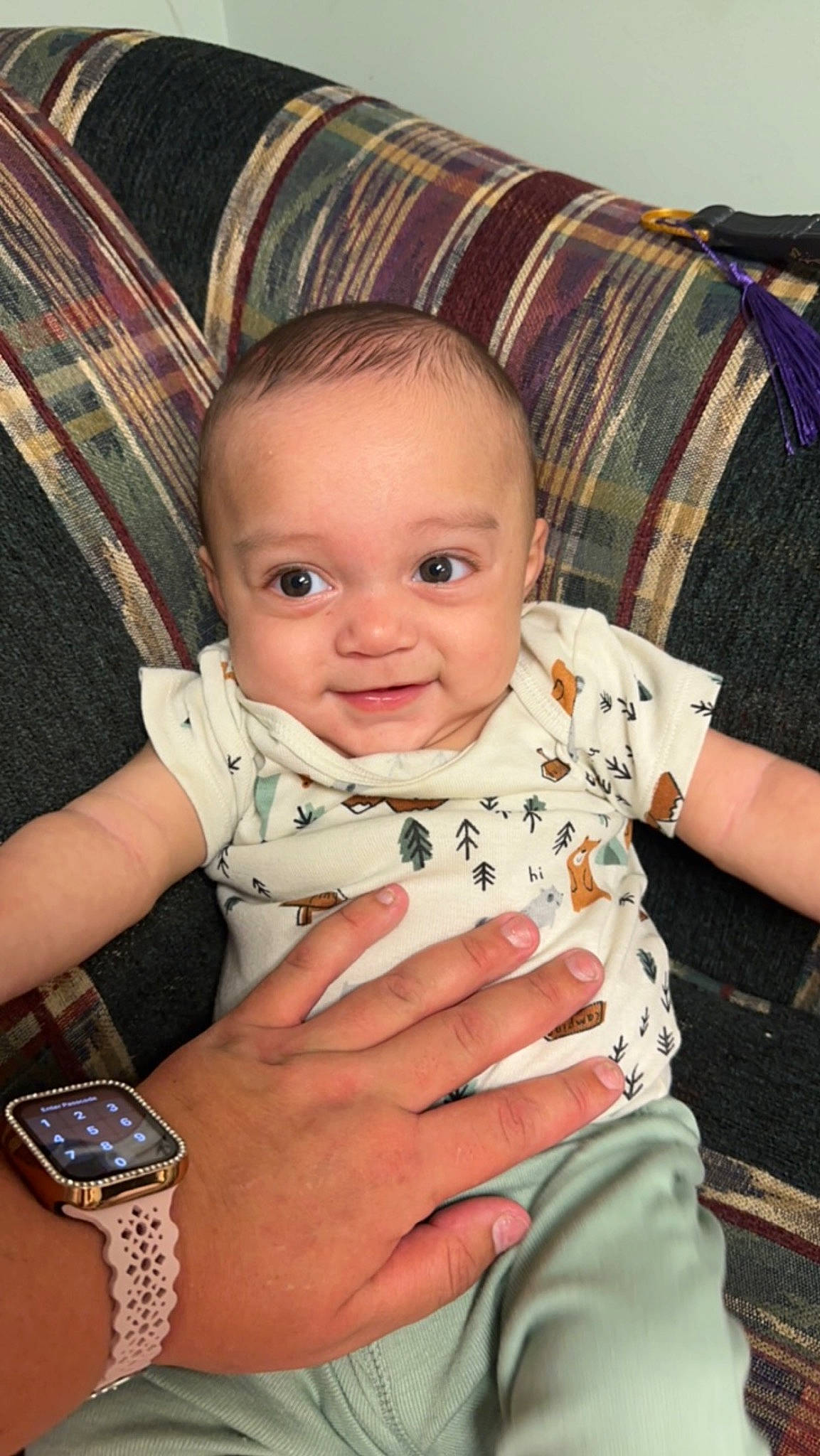 Lennix joined the competition — help win amazing prizes! baby, baby_toddler_clothing, cheek, child, comfort, couch, eye, finger, gesture, hairstyle, hand, happy, iris, nail, person, sitting, skin, smile, textile, thumb