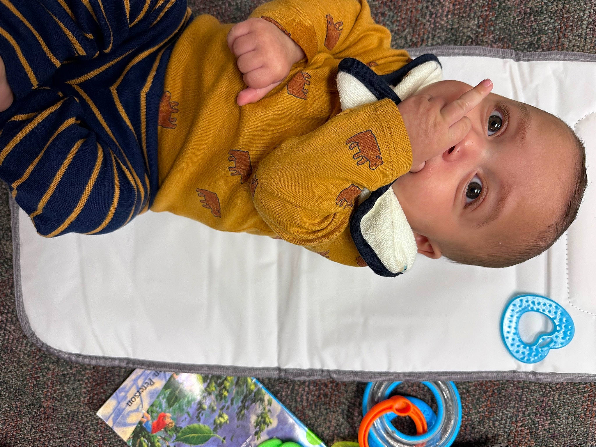Lennix is registered to the contest to win money with this photo: baby, baby_products, baby_toddler_clothing, child, circle, comfort, happy, linens, person, smile, toddler