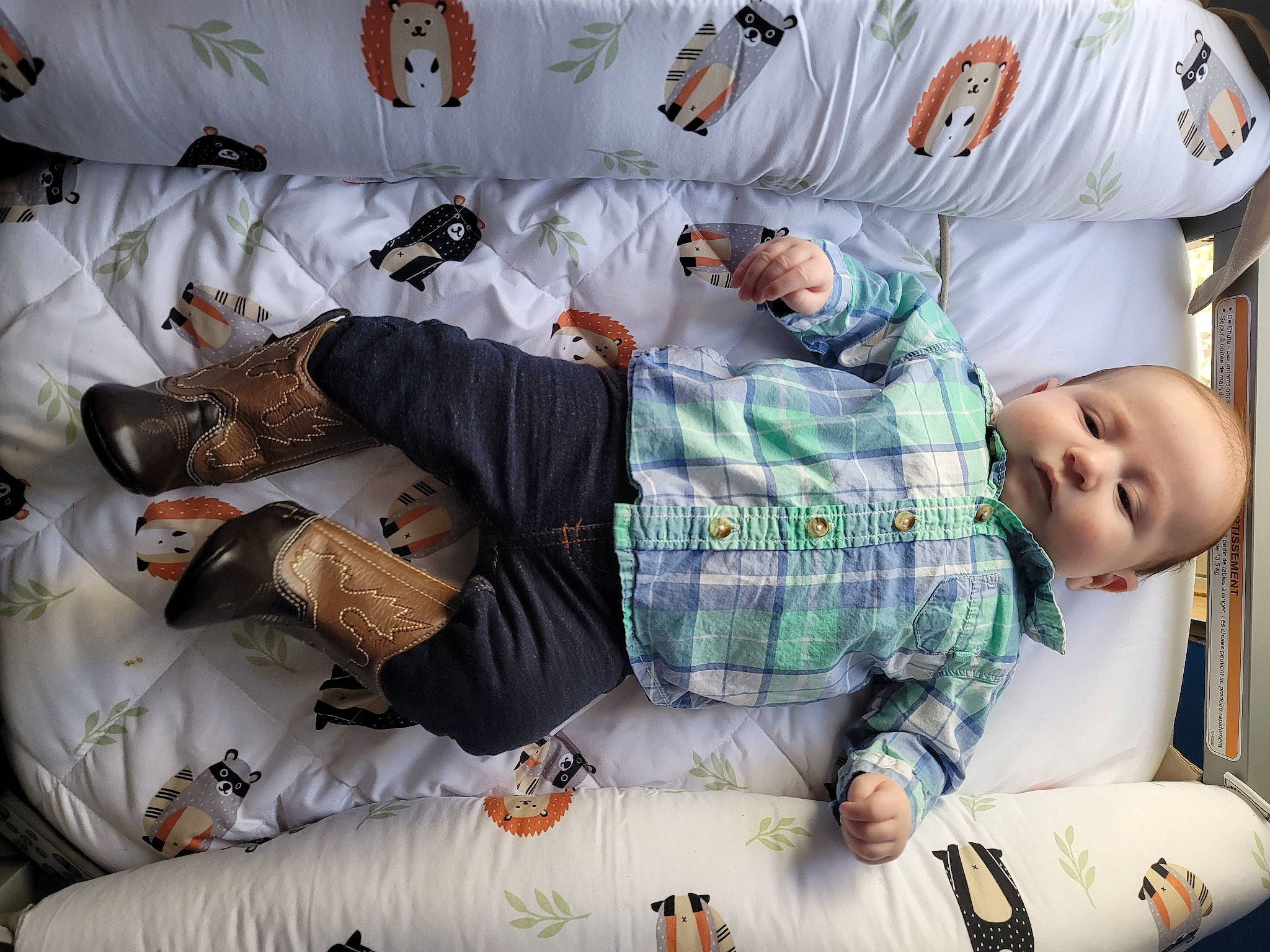 Zaidyn is registered to the contest to win money with this photo: arm, baby, baby_toddler_clothing, child, comfort, couch, design, hand, happy, leg, linens, pattern, person, photograph, room, sitting, sleeve, t_shirt, textile, toddler