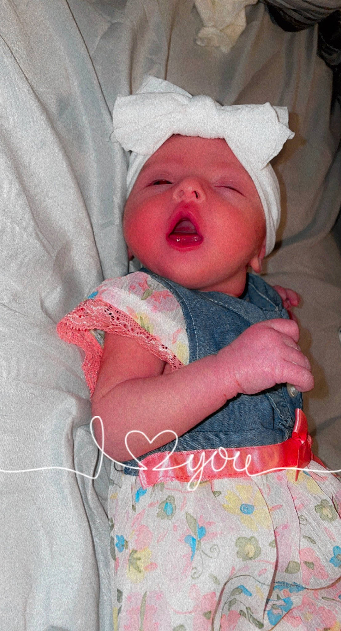 Madilynn joined the competition — help win amazing prizes! baby, baby_products, baby_sleeping, baby_toddler_clothing, cheek, child, comfort, eye, happy, headwear, iris, linens, lip, mouth, nose, person, pink, skin, sleeve, smile