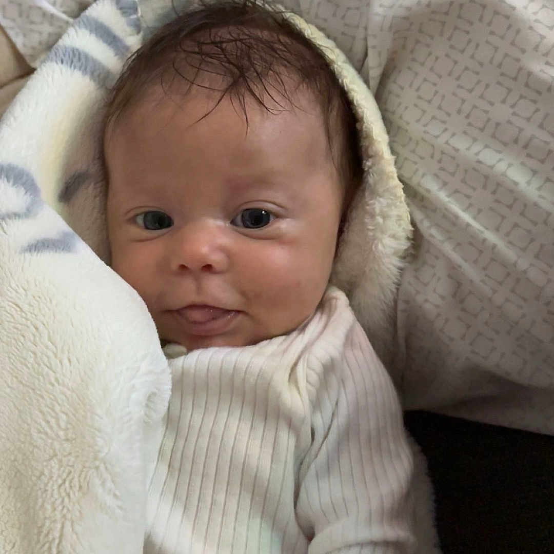 Hayvin joined the competition — help win amazing prizes! baby, blanket, child, clothing, comfort, cozy, cute, expression, face, indoors, infant, lying_down, newborn, pacifier, person, portrait, skin, soft, warm, wrapped