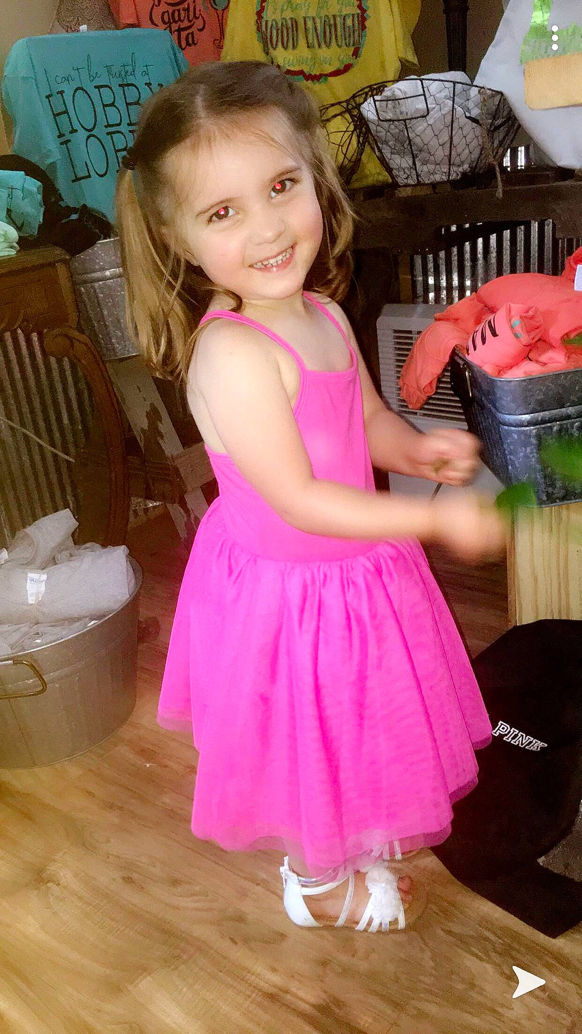 Nova joined the competition — help win amazing prizes! baby_toddler_clothing, child, child_model, clothing, costume, dress, joy, long_hair, person, pink, smile, toddler