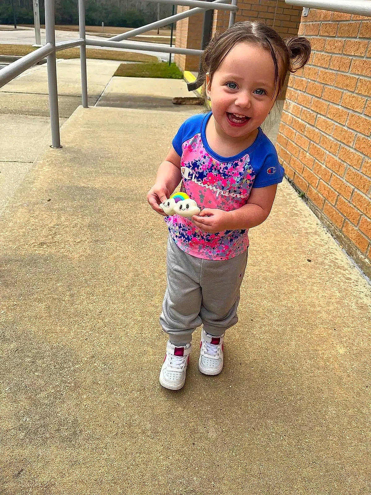 Rebekah joined the competition — help win amazing prizes! asphalt, baby_toddler_clothing, child, denim, eye, face, fun, grass, hair, happy, head, joy, leg, leisure, people, person, recreation, sleeve, smile, t_shirt