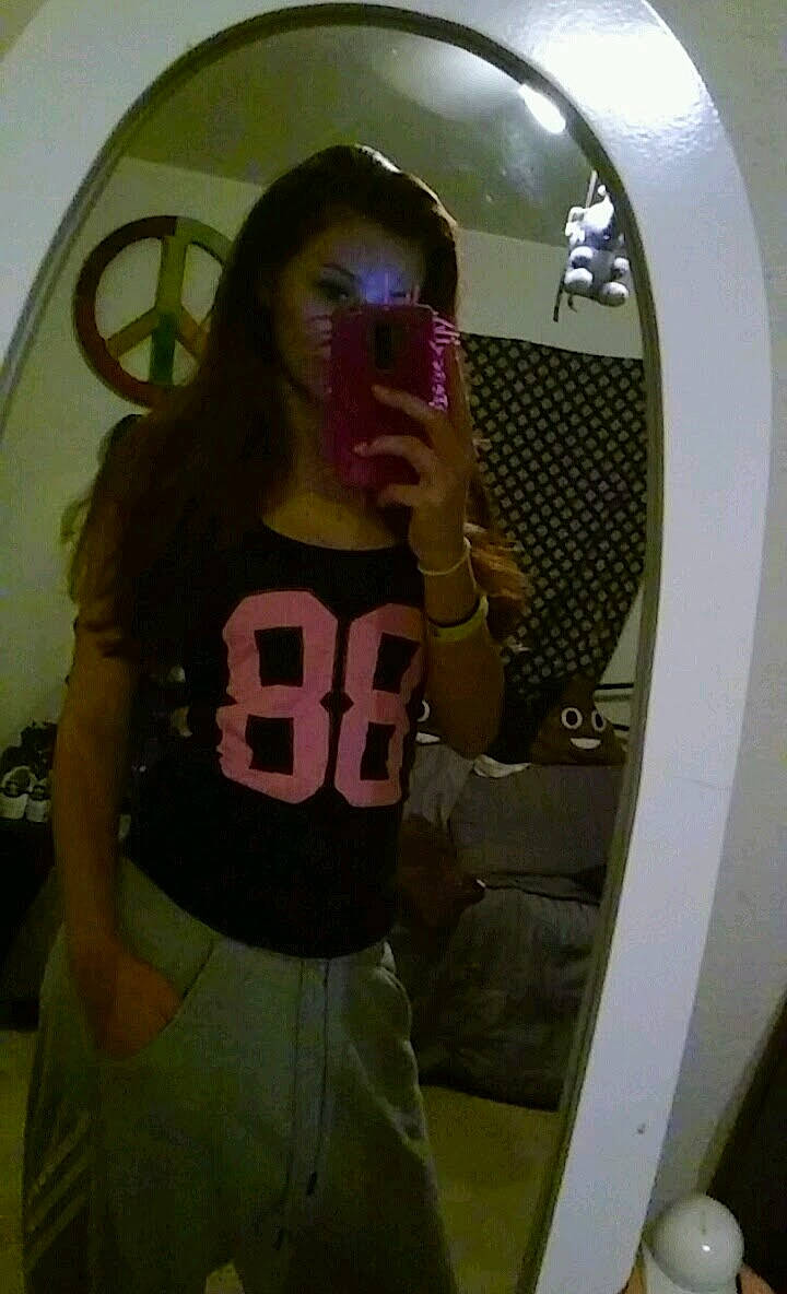 Abby joined the competition — help win amazing prizes! abdomen, active_shirt, belt, circle, cool, interior_design, long_hair, mirror, person, photograph, reflection, selfie, shoulder, tongue, top, under_exposed, waist, white