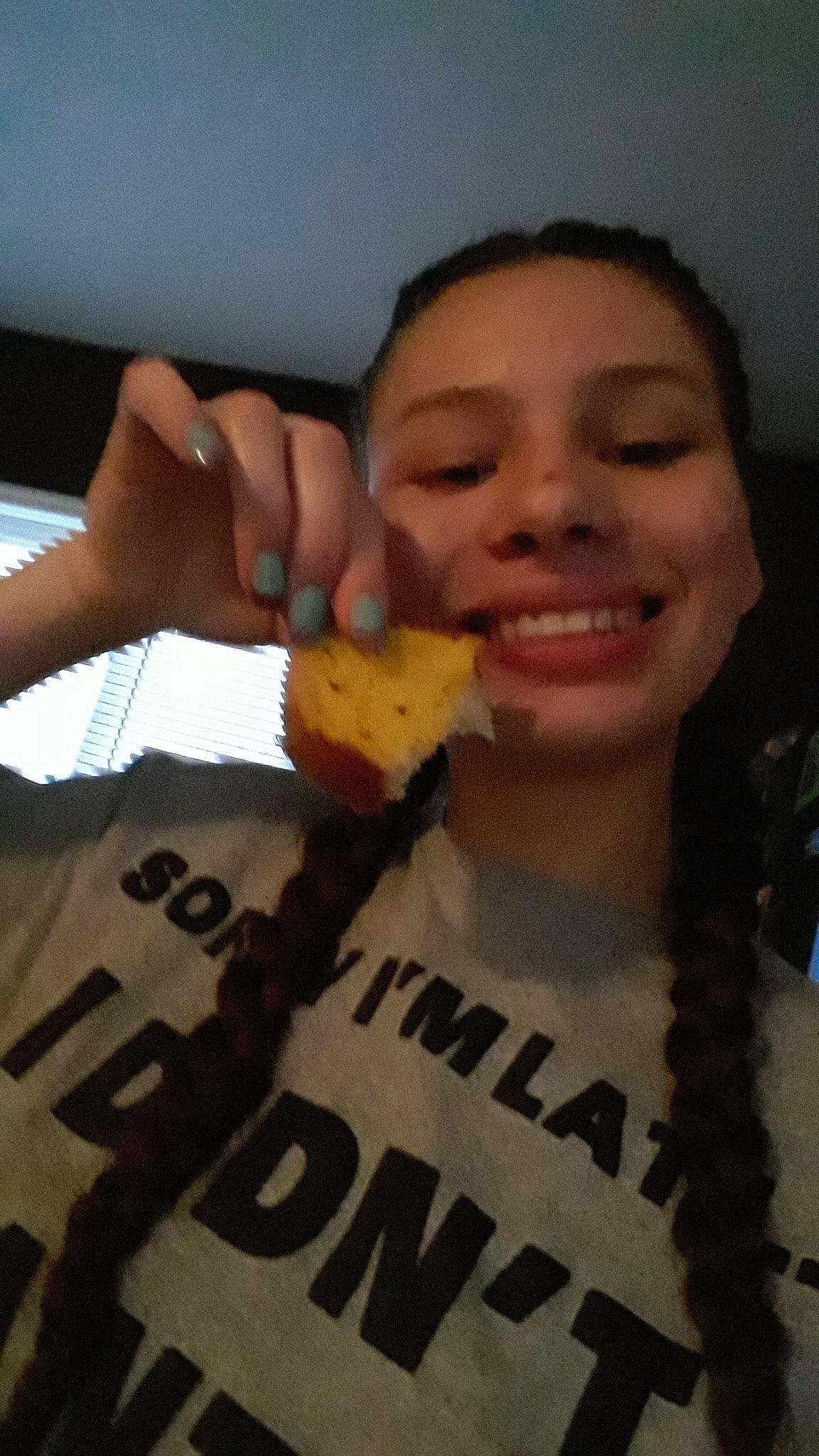 Abby joined the competition — help win amazing prizes! baked_goods, biting, eating, eyebrow, finger, food_craving, fruit, jaw, joy, nail, person, recipe, selfie, snack, taste, thumb, tooth