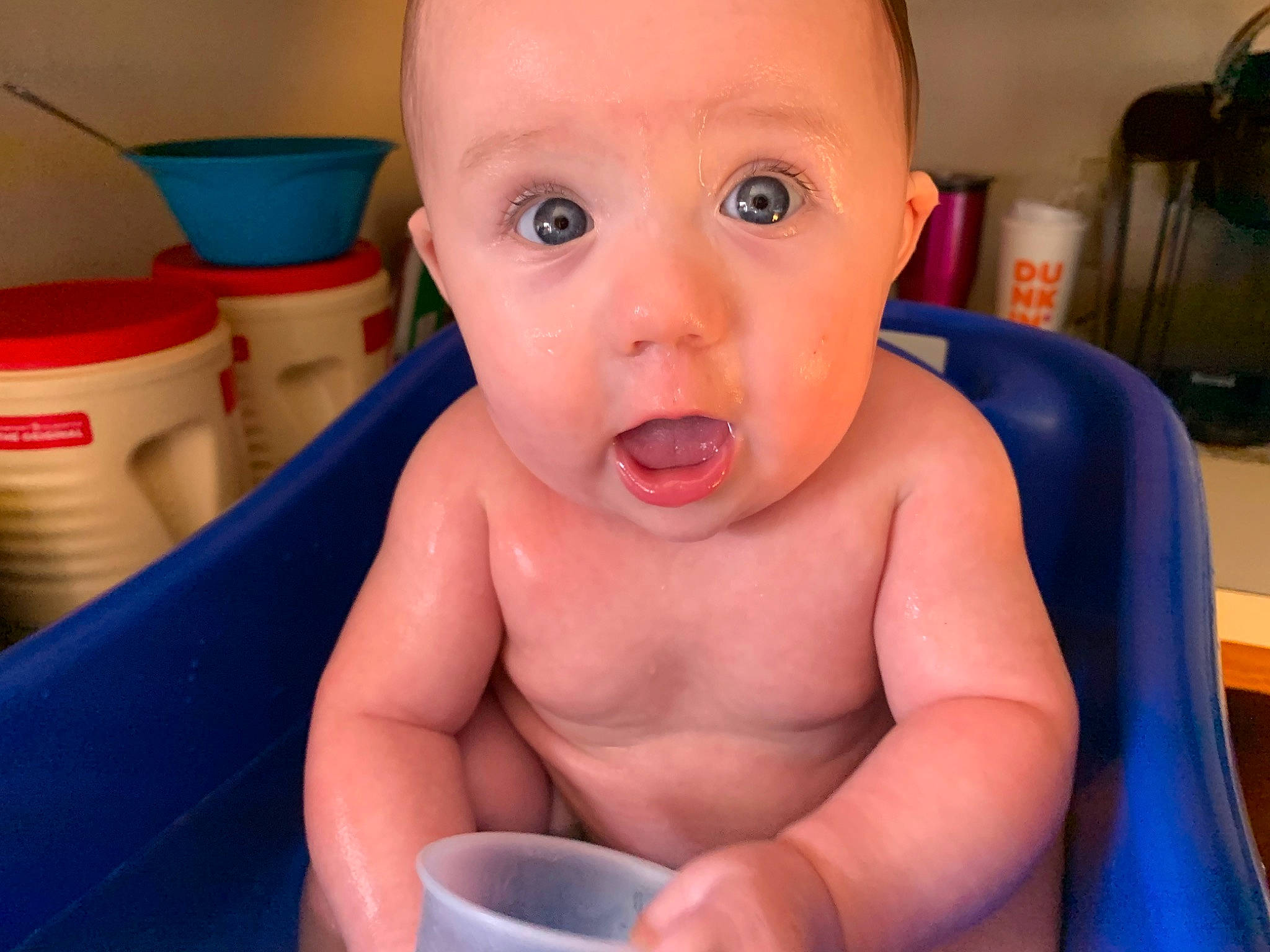 Kynsleigh is registered to the contest to win money with this photo: baby, baby_bathing, baby_food, baby_making_funny_faces, bathing, cheek, child, eating, eye, face, facial_expression, forehead, head, lip, mouth, nose, person, skin, smile, surprise